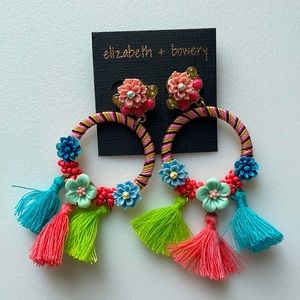 Brand new, never worn flower tassel earrings!